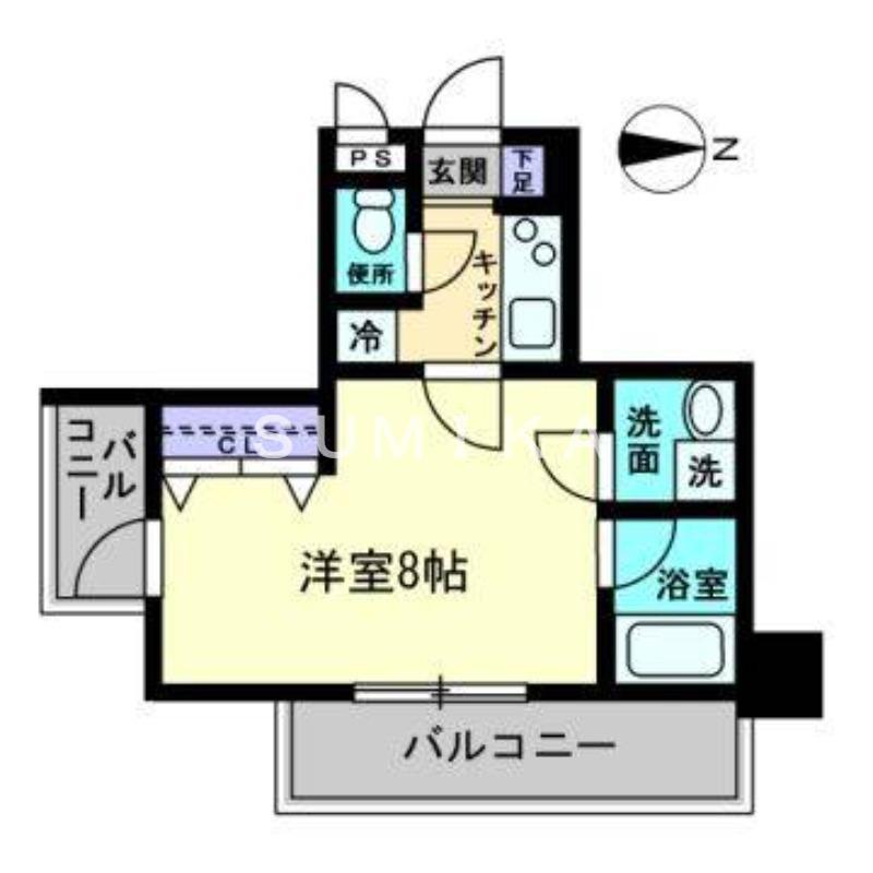 ARCSTAGE表町(1K/2階)の間取り写真
