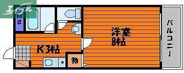 レジデンス田町(1K/2階)の間取り写真