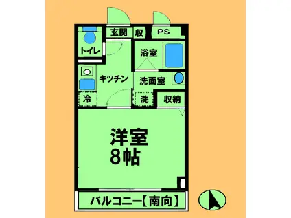 シャルマン伍番館(1K/3階)の間取り写真