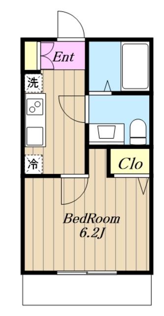 アザーレ・クオン本厚木(1K/1階)の間取り写真
