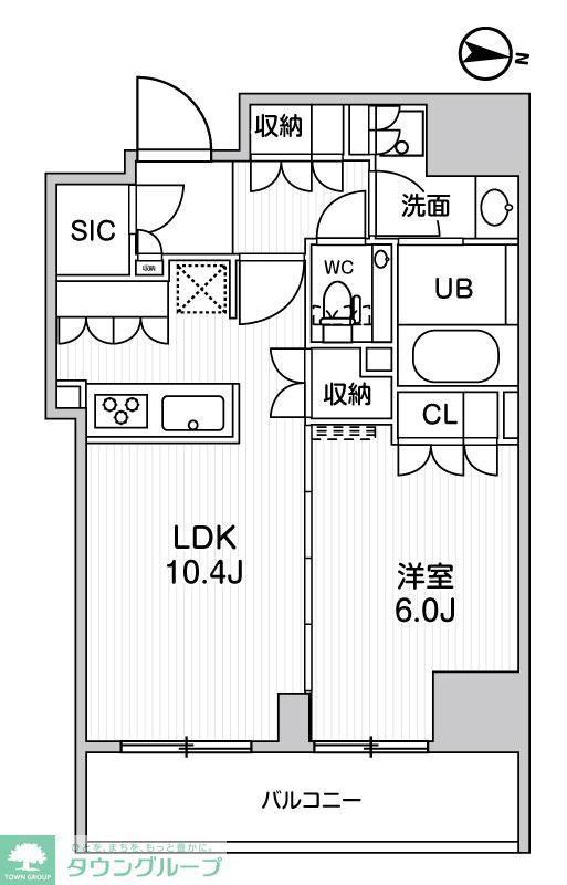 ガリシア森下V(1LDK/7階)の間取り写真