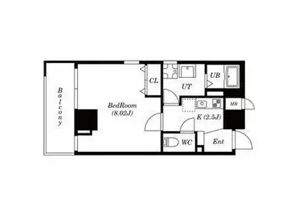 扇ロイヤルハイツ(1K/6階)の間取り写真