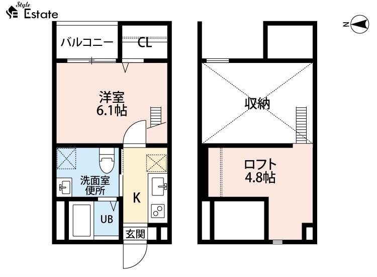 アラブランシュ中村 (1K/2階)の間取り写真