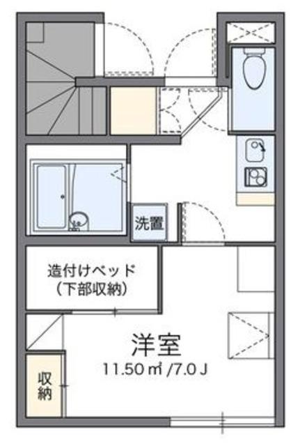 レオパレスミノール(1K/1階)の間取り写真