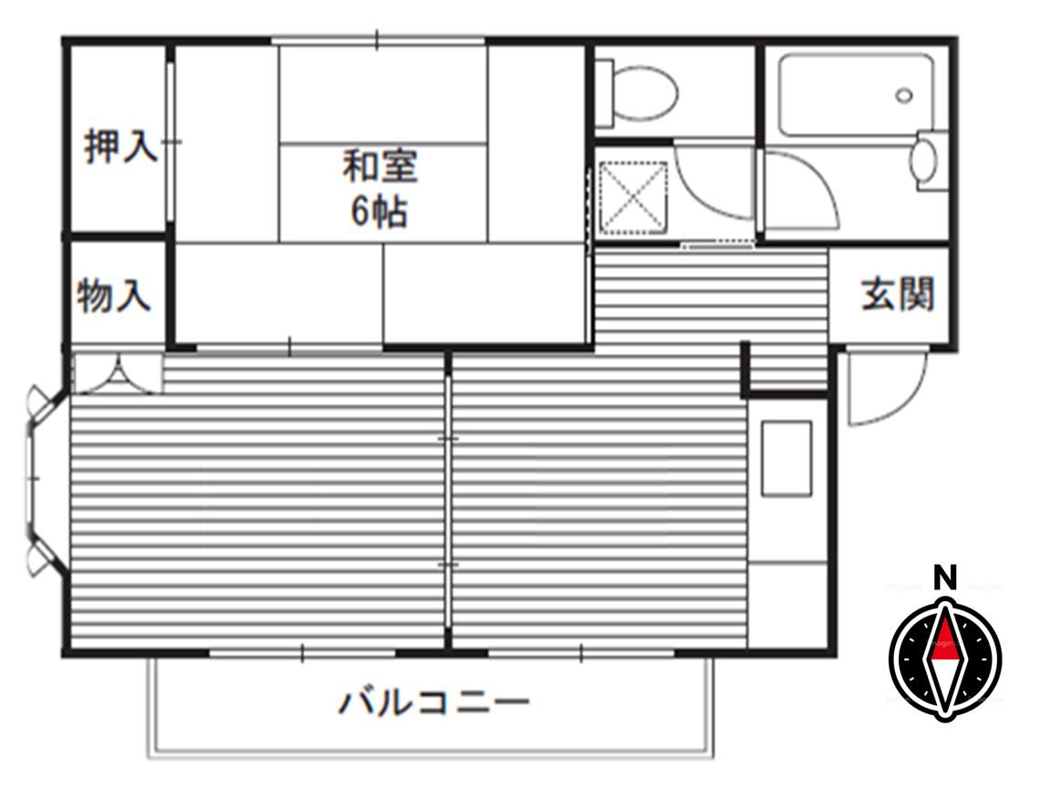 スカイヒルズC棟(2DK/1階)の間取り写真