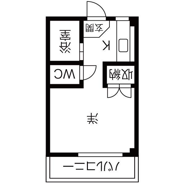 コーポ能勢(1K/2階)の間取り写真