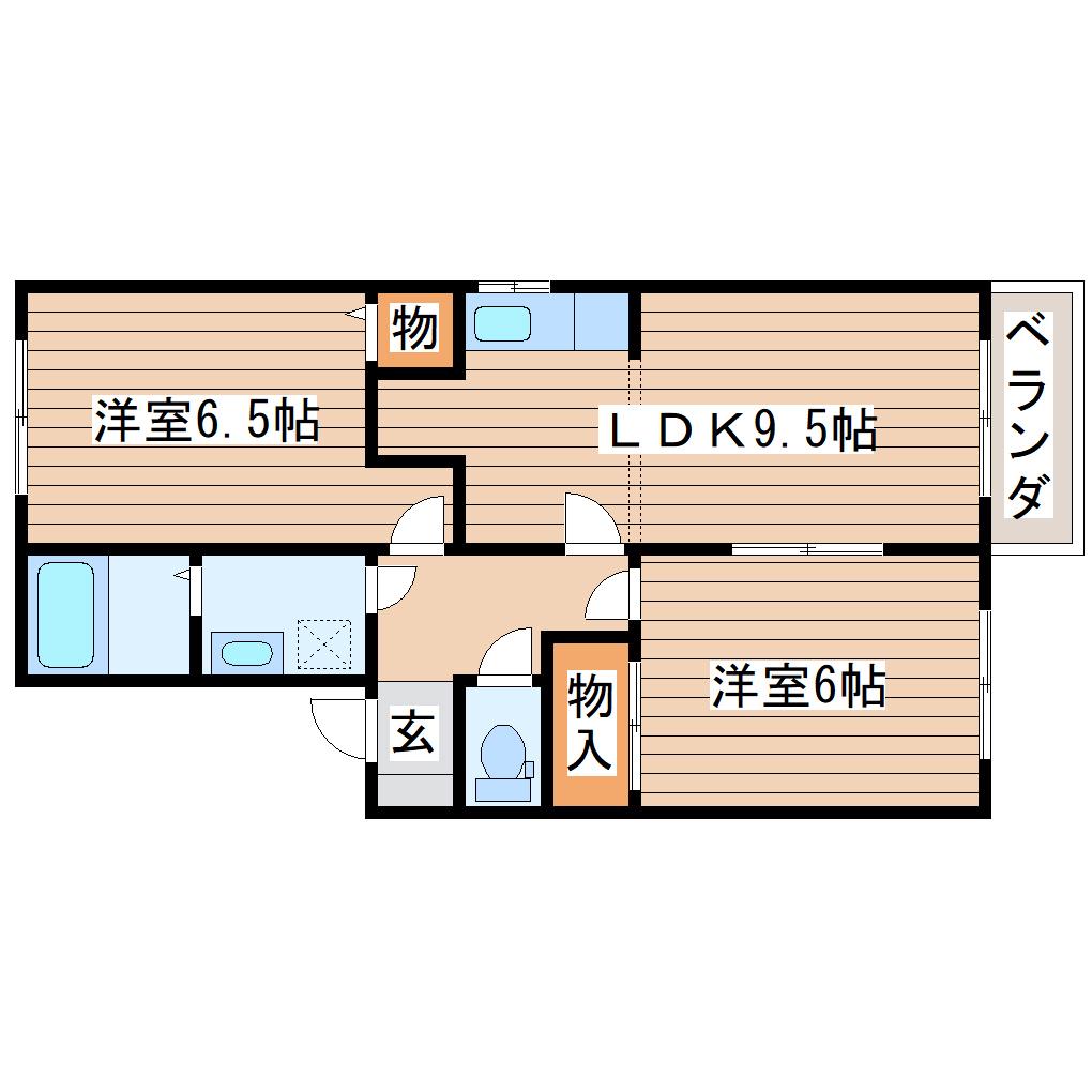 ファミールGENKI(2LDK/2階)の間取り写真