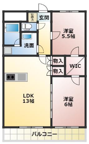 ラ・レジェンダ九品寺(2LDK/2階)の間取り写真