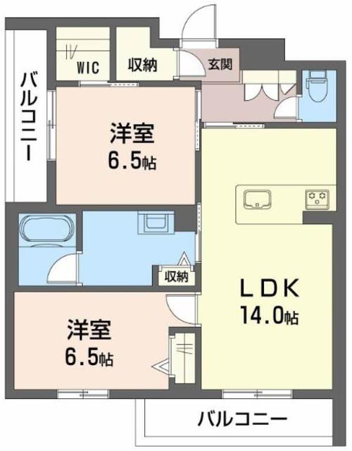新清館III(2LDK/2階)の間取り写真