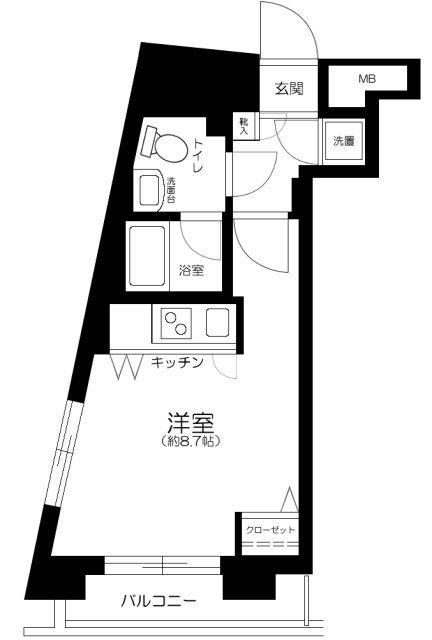 キャパシタス中野(ワンルーム/3階)の間取り写真