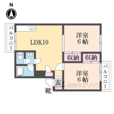 中川ハイツ(2LDK/1階)の間取り写真