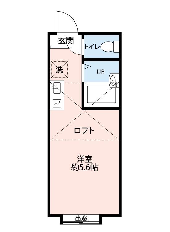 パンシオン座間NO.2(ワンルーム/2階)の間取り写真