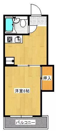 片原町駅北マンション(1K/4階)の間取り写真