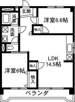 寺澤ハイツ(2LDK/5階)の間取り写真