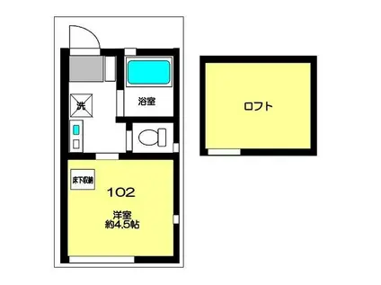 グランヴィラージュ(1K/1階)の間取り写真