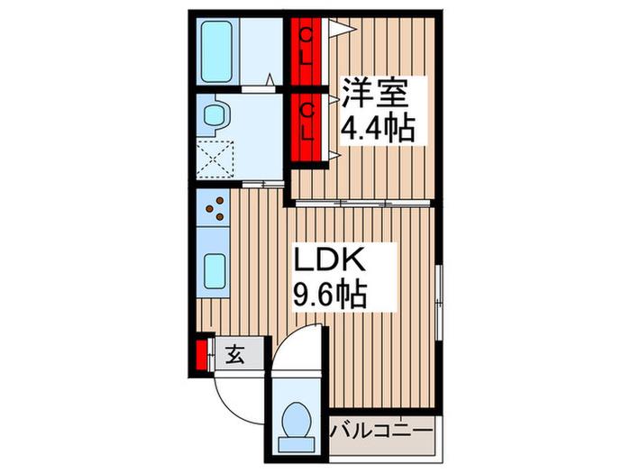ROOM-デポ(1LDK/2階)の間取り写真