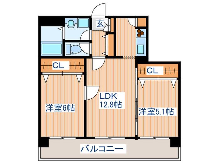 グランジュールマンション高砂駅前(2LDK/3階)の間取り写真