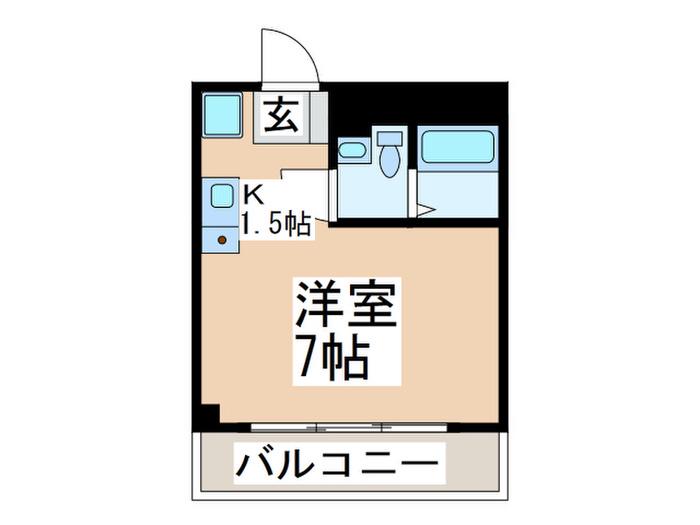ベルエール藤が丘II(1K/3階)の間取り写真