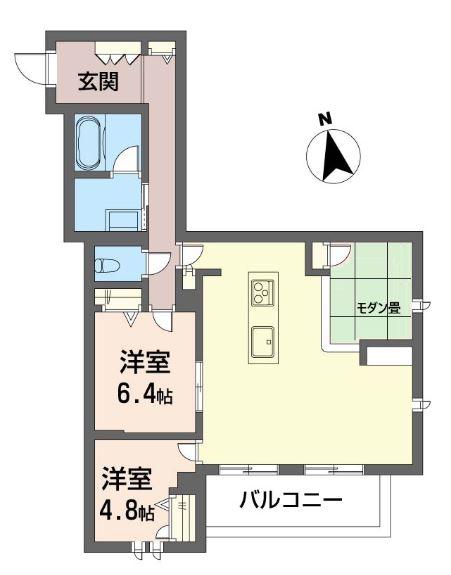 ウィズプラス大船 積水ハウスオートロックマンション(3LDK/1階)の間取り写真