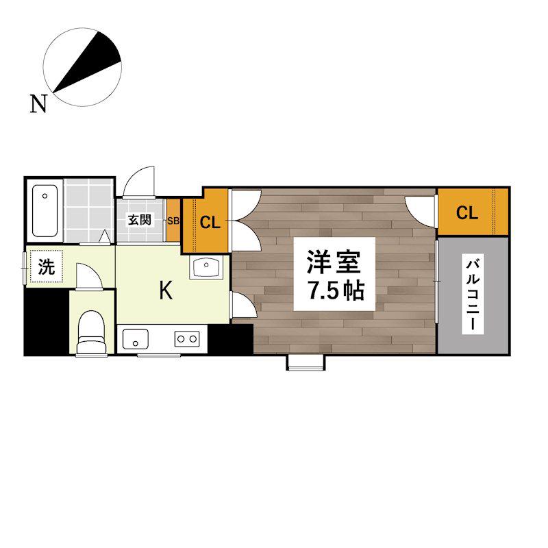 辻産業第1ビル(1K/5階)の間取り写真