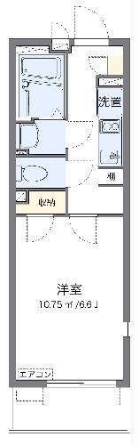 レオネクストレインボー(1K/4階)の間取り写真