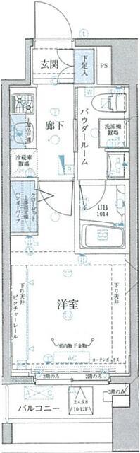 メインステージ平和島II(1K/9階)の間取り写真