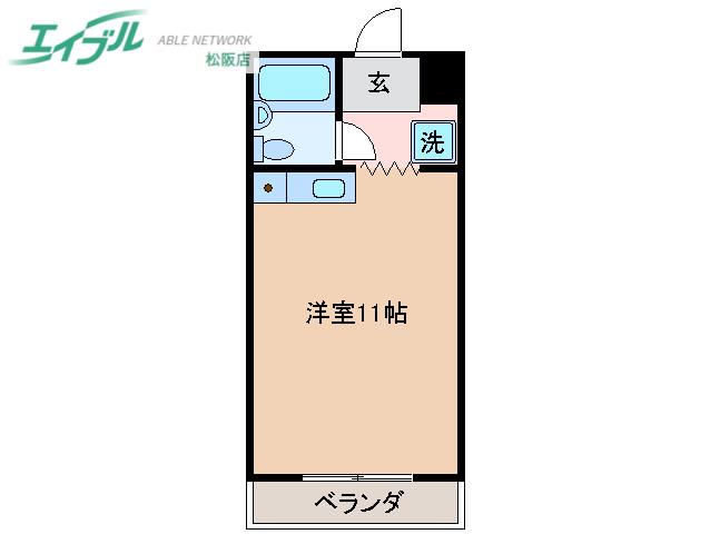 レジデンス学園前(ワンルーム/4階)の間取り写真