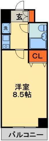ジェネピア東千葉(1K/3階)の間取り写真