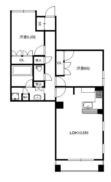 ザ・パームス日本橋マンション(2LDK/11階)の間取り写真