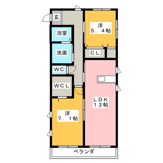 マローネ(2LDK/1階)の間取り写真