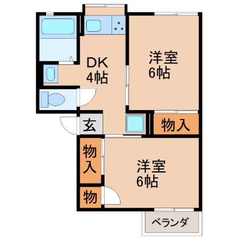 ロイスタ南栄(2DK/2階)の間取り写真