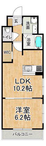 アンソレイユI(1LDK/2階)の間取り写真