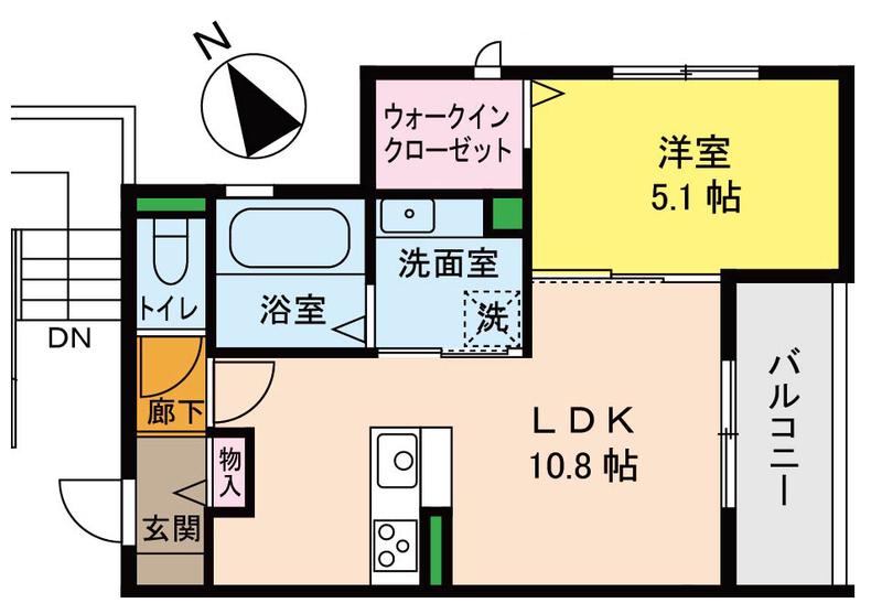 ARETE野芥駅東(1LDK/3階)の間取り写真
