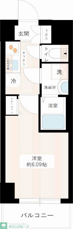 MAXIV八王子DUE(1K/12階)の間取り写真