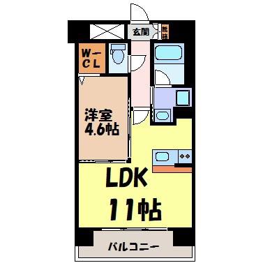 NAVIGLIO PALAZZO(1LDK/9階)の間取り写真