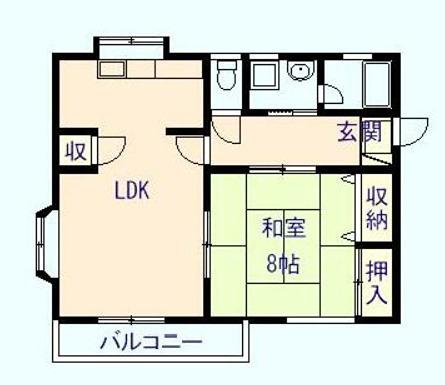 サンパーク弥生A(1LDK/2階)の間取り写真