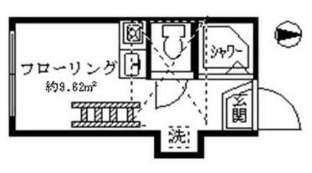 コートレジデンス(ワンルーム/1階)の間取り写真