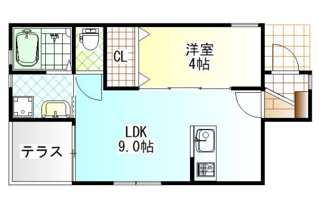 プティメゾン中町(1LDK/1階)の間取り写真