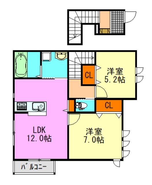 MAISON ISHIKAWA(2LDK/2階)の間取り写真