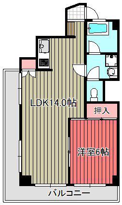 北町ハイツ(1LDK/3階)の間取り写真