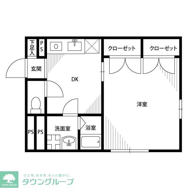 アンプルールフェールKIII(1DK/1階)の間取り写真