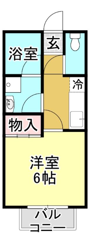 エクセルヒカリ(1K/1階)の間取り写真