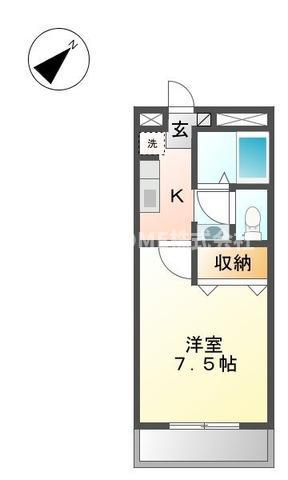 レスポワール(1K/1階)の間取り写真