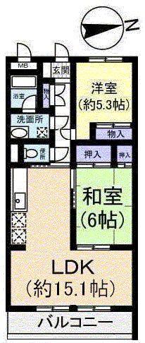 メゾンクミヂ(2LDK/1階)の間取り写真