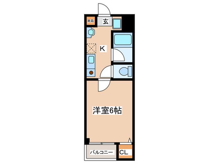 CLOVER住吉南(1K/2階)の間取り写真