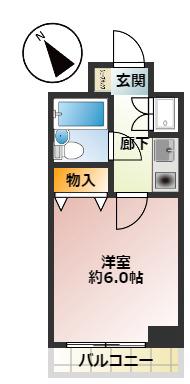 プラネット(1K/5階)の間取り写真