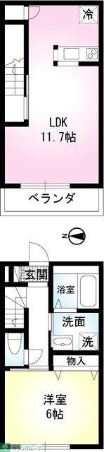 フォレスト柏の葉(1LDK/1階)の間取り写真