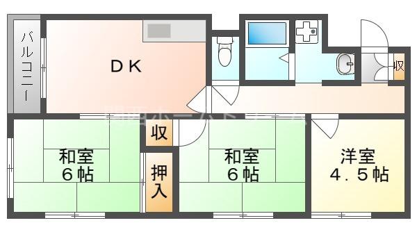 アヴニール2番館(3DK/3階)の間取り写真