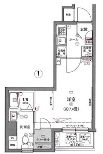 スパシエベレーザ綾瀬(1K/4階)の間取り写真