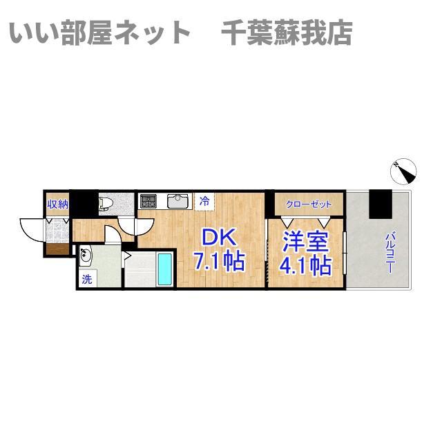 MADER(1DK/9階)の間取り写真
